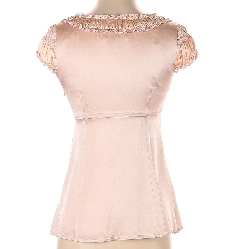 Nanette Lepore 100% Silk Satin blouse top. Looks stunning. - Picture 2 of 9